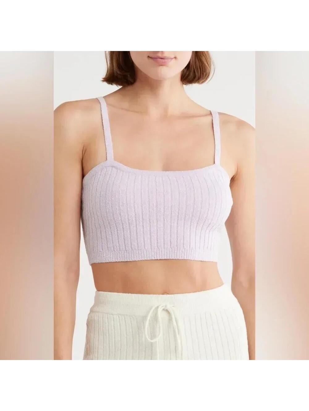 Good American NWT Terry Ribbed Tube Bralette Tank Top - Size L - MSRP $89